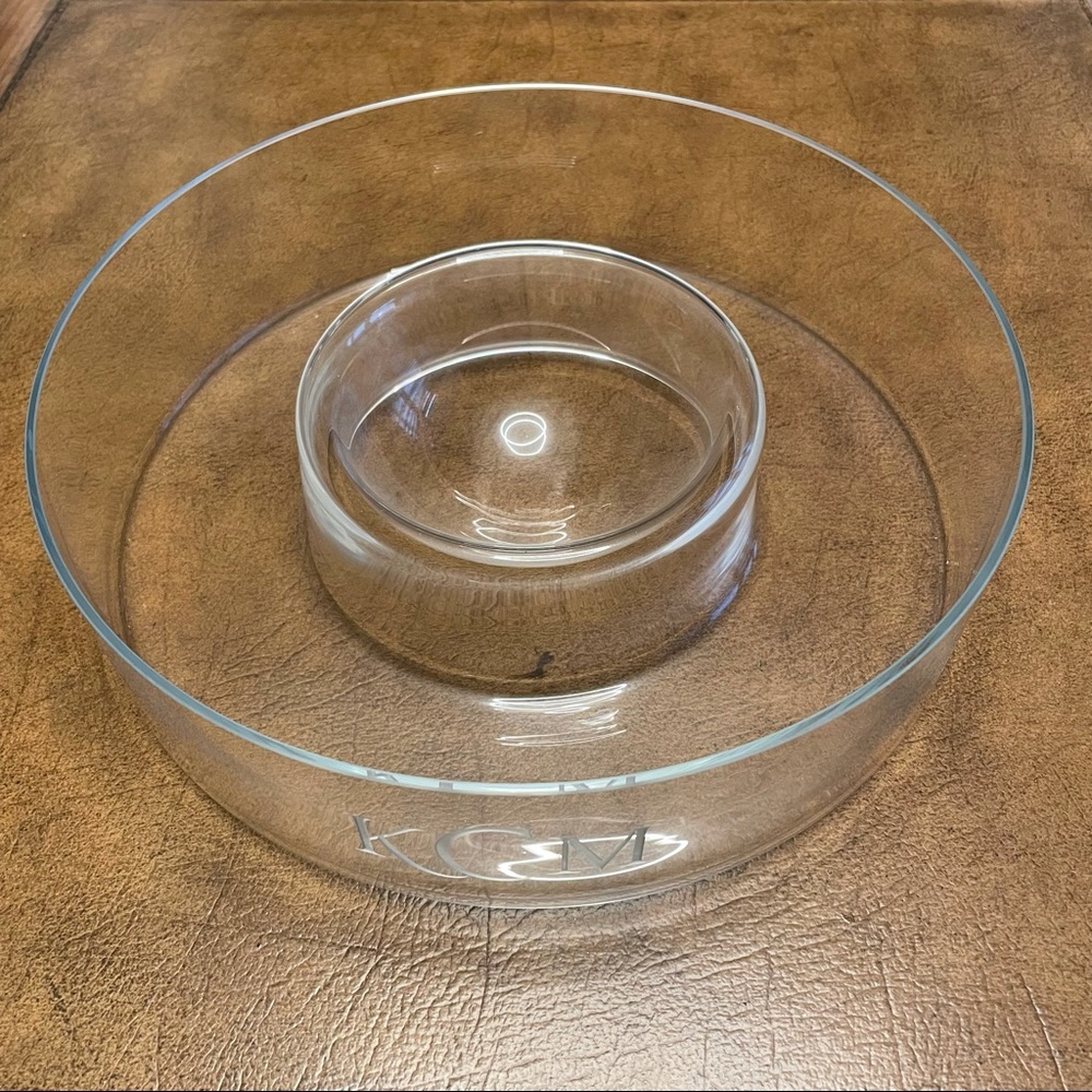 Chip & Dip platter Sterling Cut Glass 12” diameter
